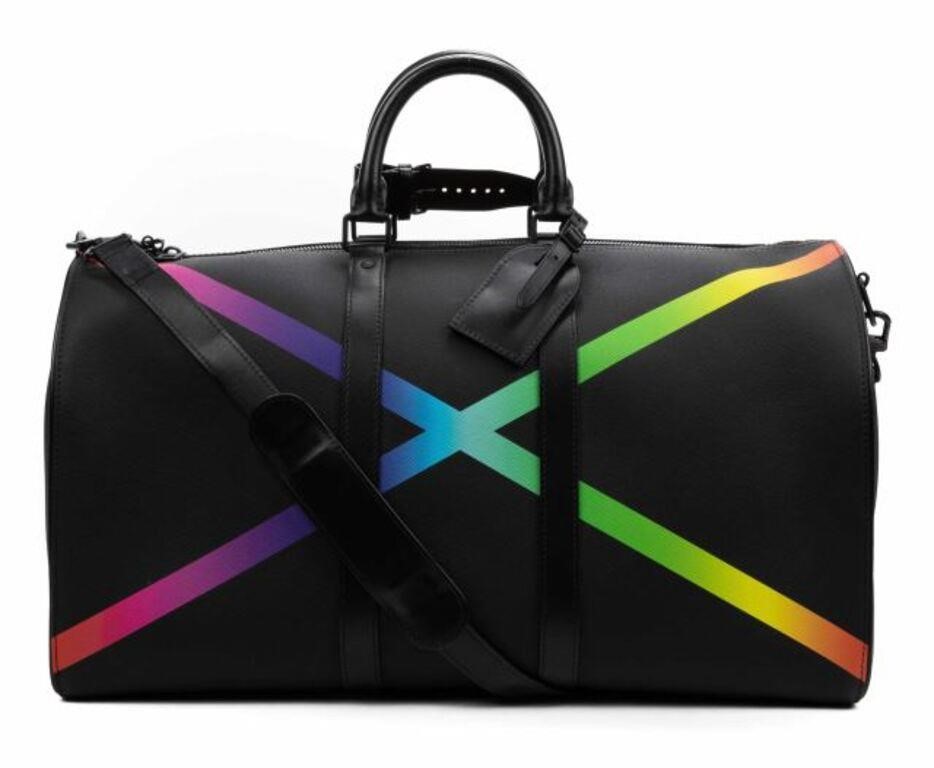 Appraisal: Limited Edition Louis Vuitton Virgil Abloh Rainbow Keepall Bandouliere travel