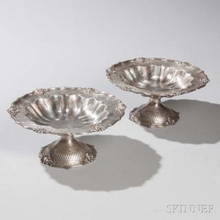 Appraisal: Pair of Black Starr Frost Sterling Silver Tazza Pair of