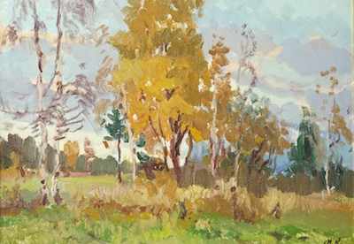 Appraisal: Mark Kremer Russian b Autumn Day Etude Oil on artist's