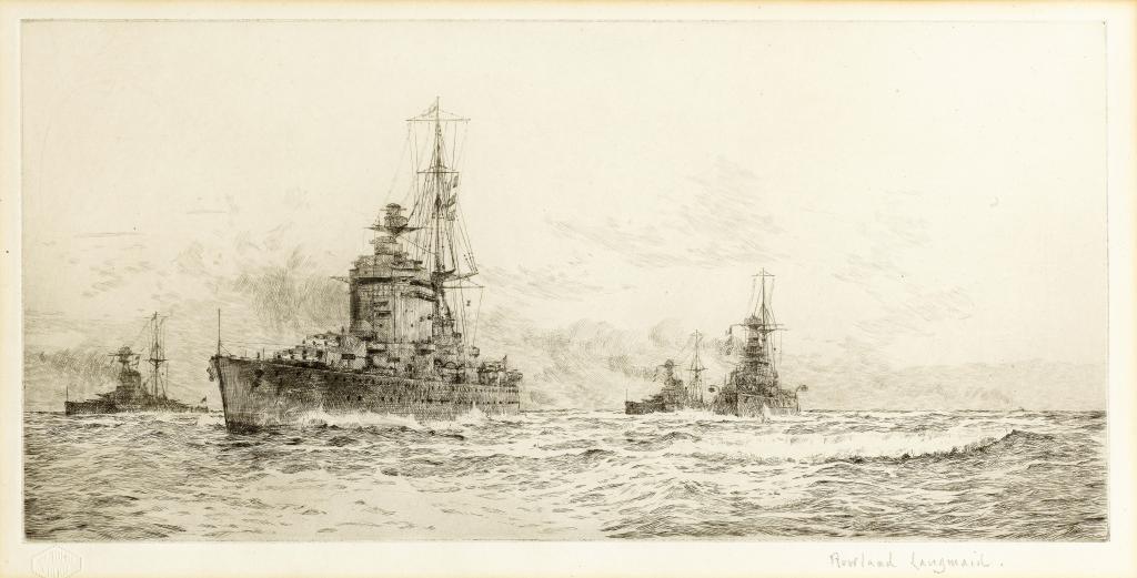 Appraisal: ROWLAND LANGMAID - A CONVOY etching signed by the artist