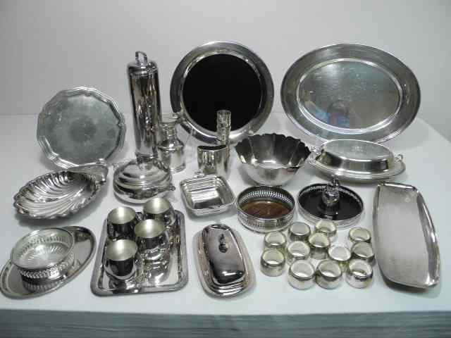 Appraisal: Large lot of assorted silver plated items Includes a heavy