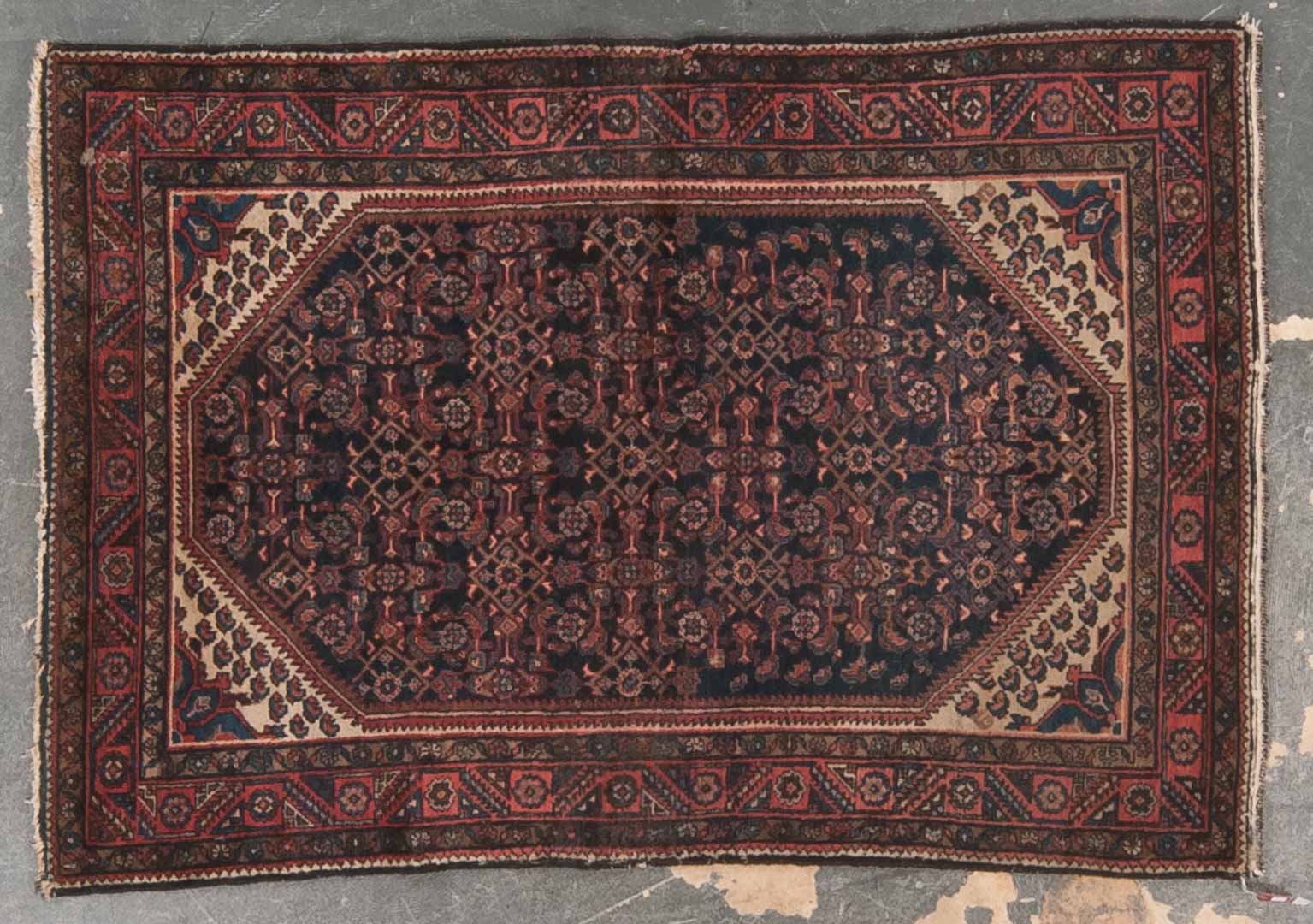 Appraisal: Antique Hamadan rug approx x Persia circa Condition Dirty with