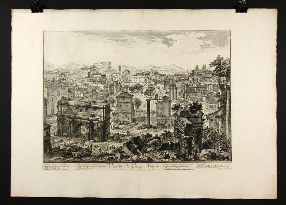 Appraisal: - Piranesi Veduta di Campo Vaccino Print Gianbattista Piranesi Italian