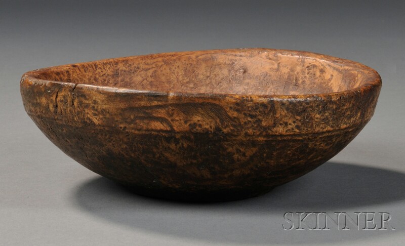 Appraisal: Small Burl Bowl America th century turned shallow bowl with