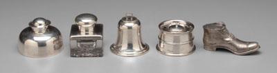 Appraisal: Four English silver inkwells marks for Birmingham London Chester to