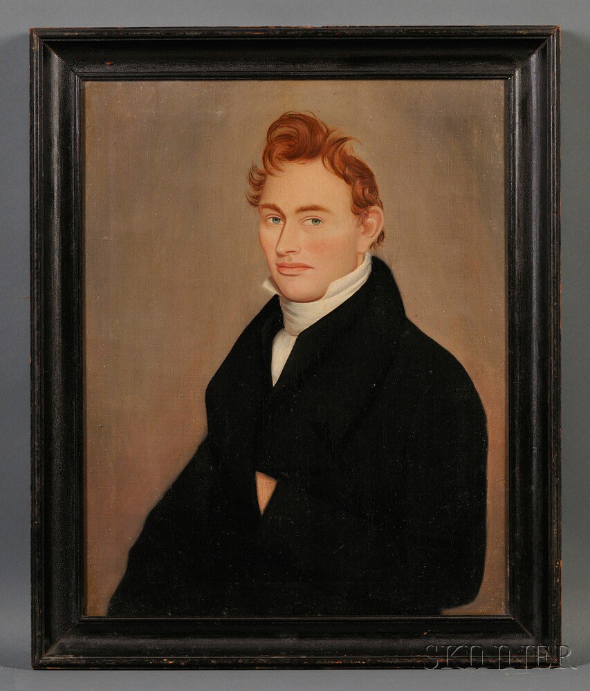 Appraisal: Ammi Phillips American - Portrait of a Ginger-haired Young Man