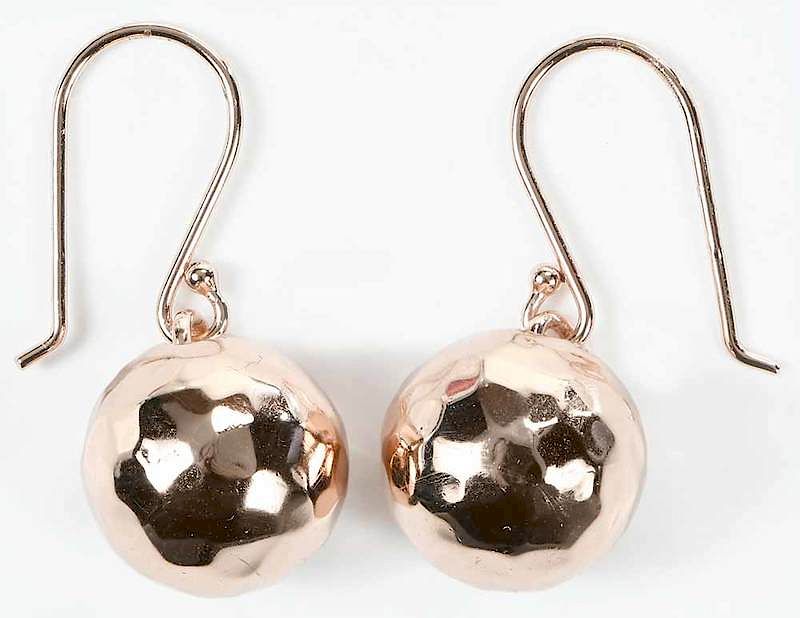 Appraisal: Ippolita Rose Earrings polished drop with hammered texture stamped Ippolita