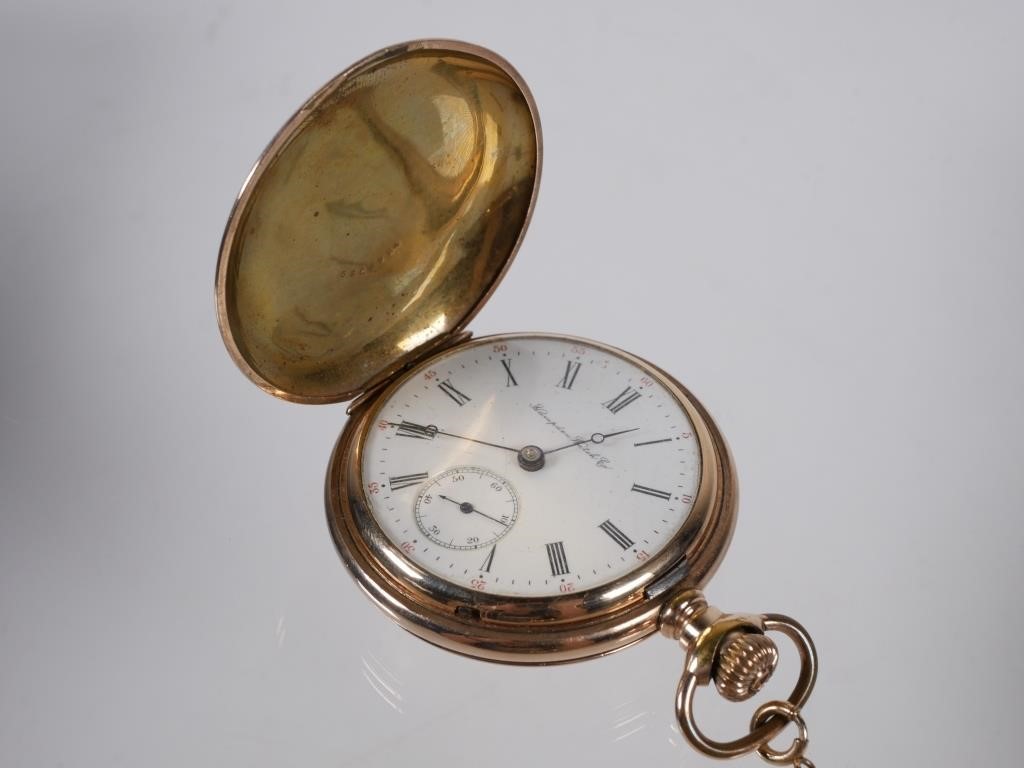 Appraisal: Antique Hampden Watch Co pocket watch Model with double hunter