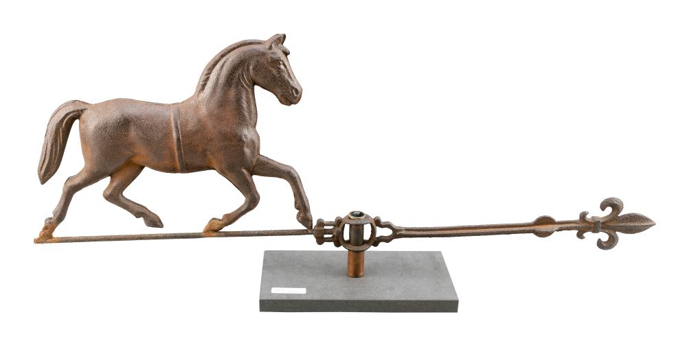 Appraisal: CAST IRON TROTTING HORSE WEATHER VANE AMERICA LATE TH CENTURY