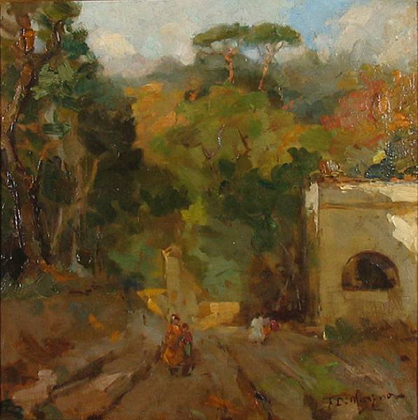 Appraisal: Francesco di Marino Italian - An Italian country scene with