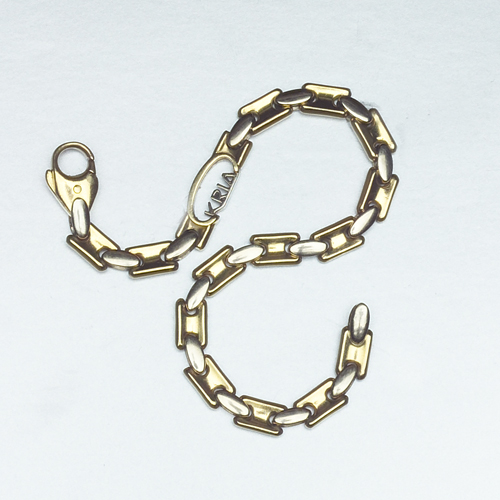 Appraisal: Kria k white and yellow gold link bracelet Solid links