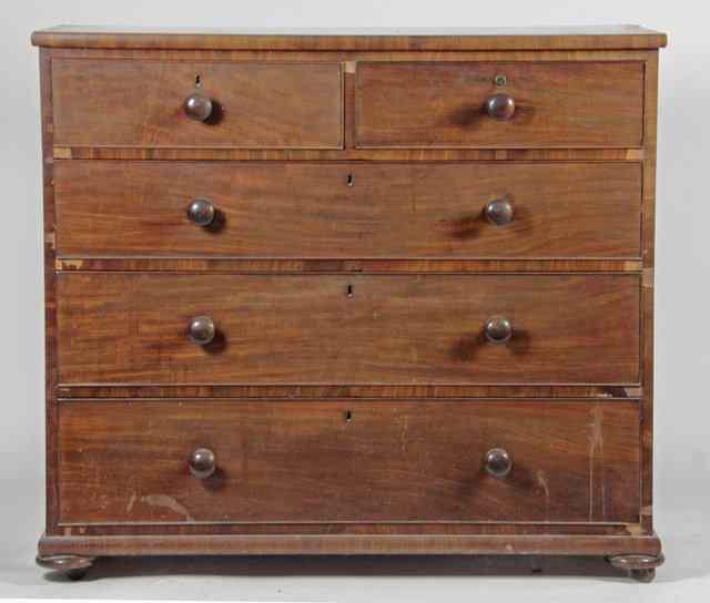 Appraisal: A th Century mahogany chest the crossbanded top above two