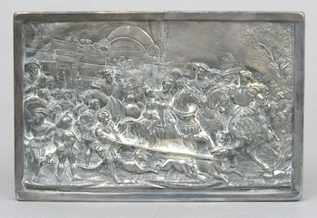 Appraisal: A Silver Repousse Plaque A Renaissance theme repousse silver sheet