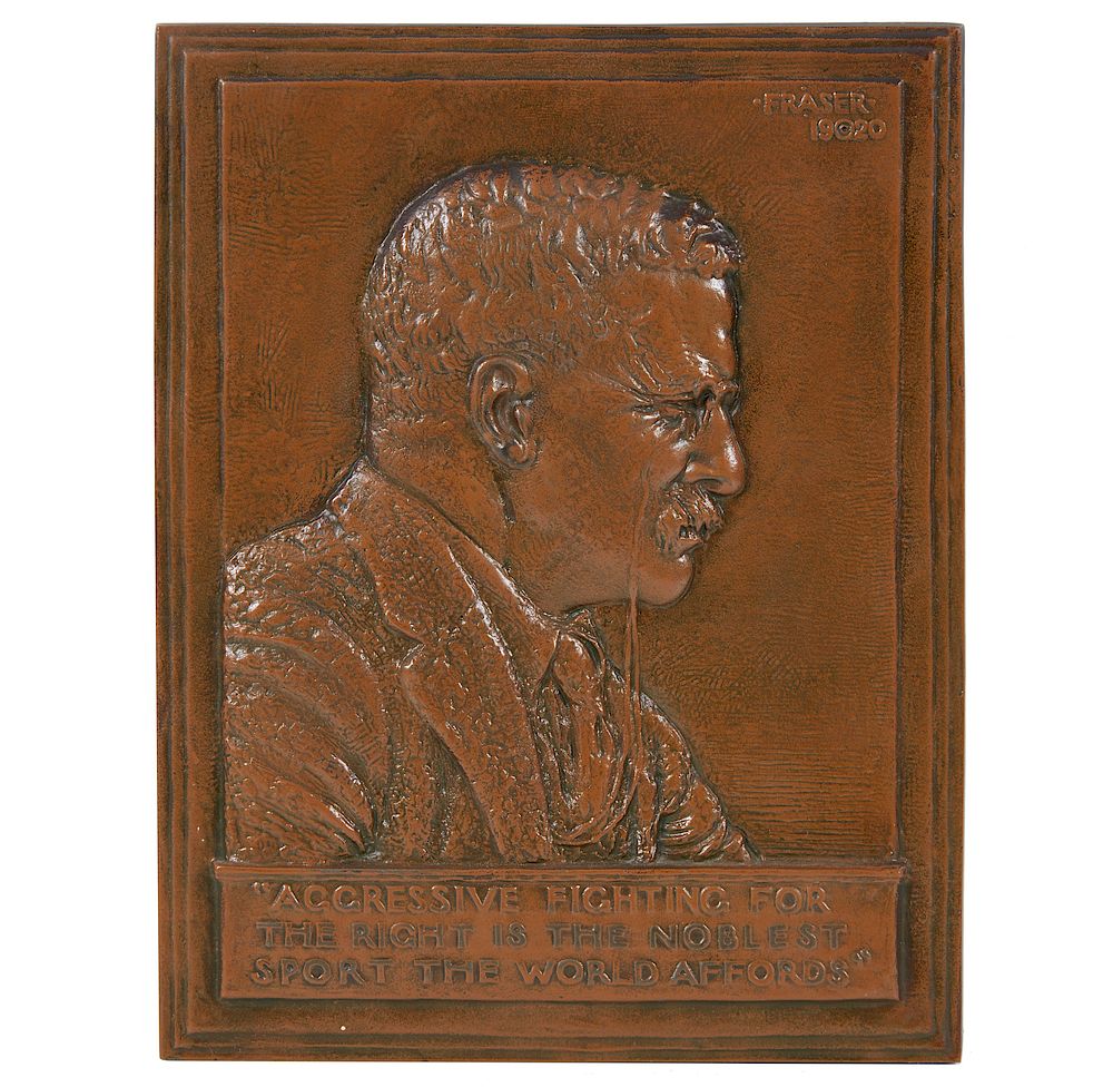 Appraisal: James Fraser - Bronze Plaque of Theodore Roosevelt James Fraser