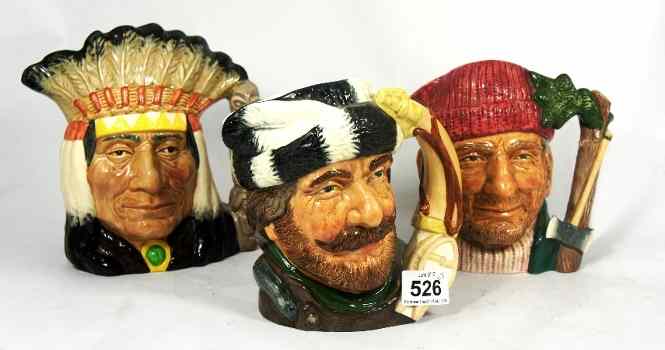 Appraisal: Royal Doulton Large Character Jugs Lumberjack D and North American