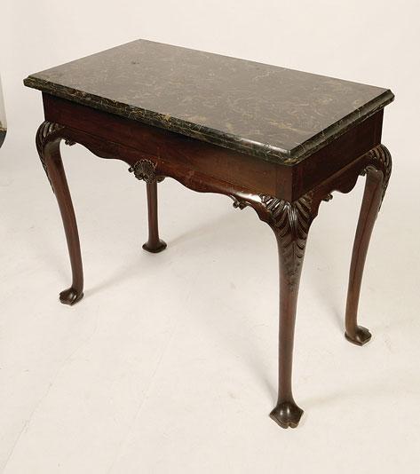 Appraisal: A GEORGE II STYLE MAHOGANY SIDE TABLE with a rectangular