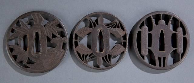 Appraisal: iron Tsuba A group of Japanese iron tsuba th th