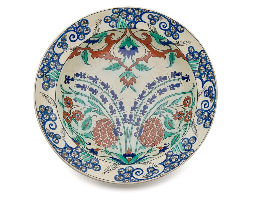 Appraisal: Turkish Iznik Style Charger th century diameter in Provenance The