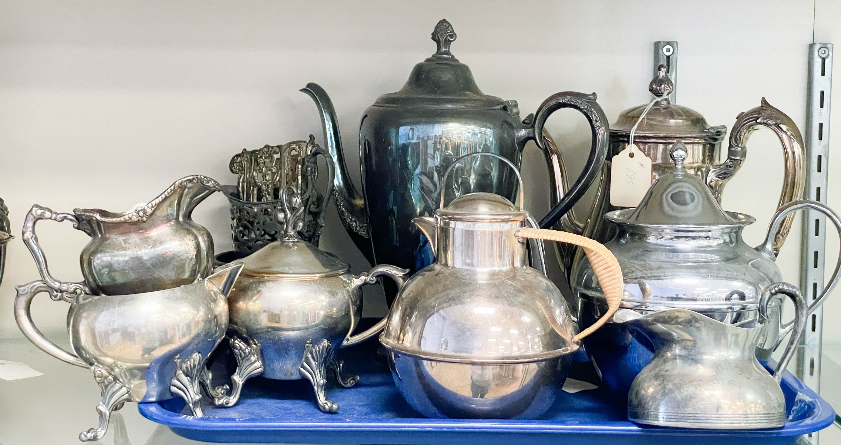 Appraisal: Lot of assorted tea set pieces c o coffee pots