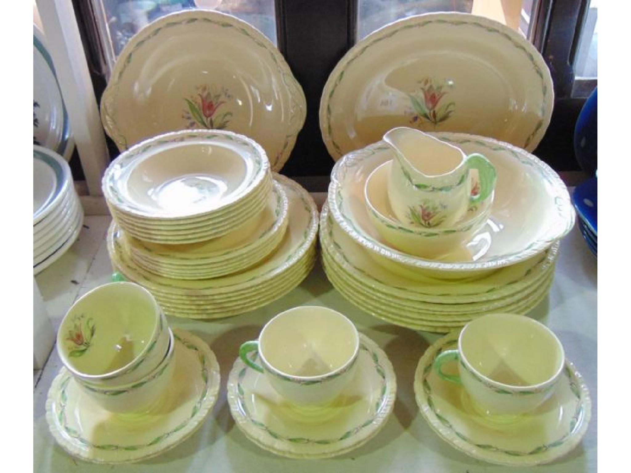 Appraisal: A quantity of Newhall dinner and tea wares with Art