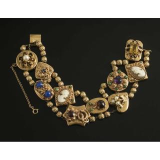 Appraisal: Victorian Charm Bracelet k gold bracelet with beads charms and