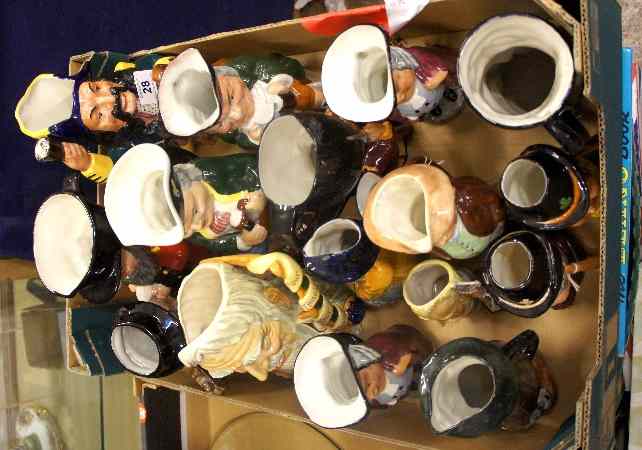 Appraisal: A tray of Large Toby and Character Jugs by Staffordshire