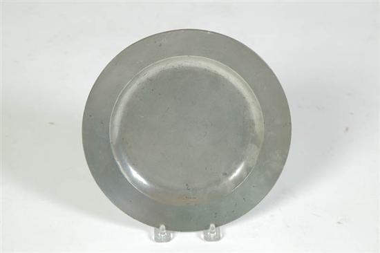 Appraisal: PEWTER PLATE Touch mark for John Skinner Boston ca -