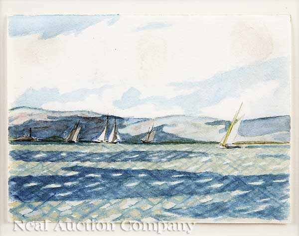 Appraisal: Edward Hopper American - Yachting Scene c watercolor unsigned Kennedy