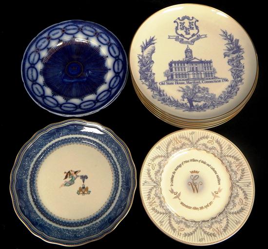 Appraisal: th th C American English ceramics including commemorative plates nine