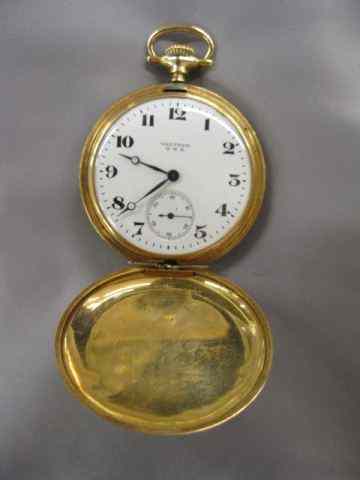 Appraisal: Waltham k Gold Pocketwatch fancy hunting case with bird floral