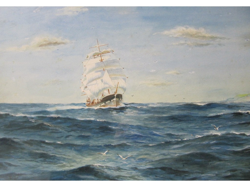 Appraisal: Watercolour of a sailing ship signed and dated J Gilchrist