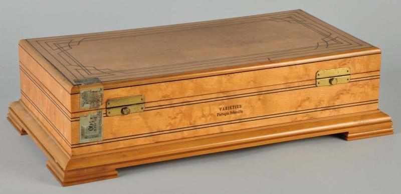 Appraisal: Partagas Curly Maple Cigar Humidor Description With USA tax stamp