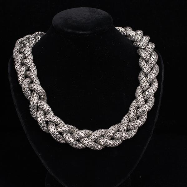 Appraisal: John Hardy Sterling Silver Chunky Woven Rope Necklace