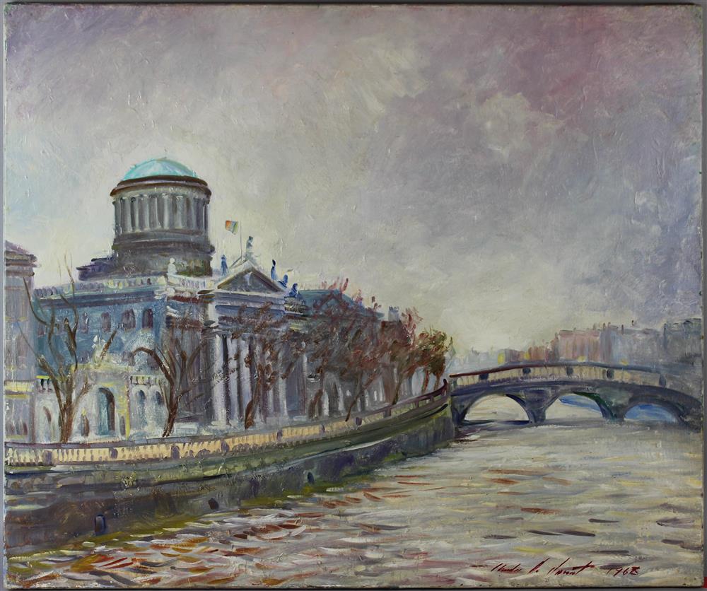 Appraisal: CHARLES MERRILL MOUNT AMERICAN - THE FOUR COURTS DUBLIN Oil