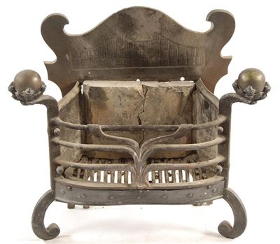 Appraisal: A Regency cast iron firegrate the shaped back to a