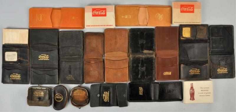 Appraisal: Lot of Leather Coca-Cola Wallets Purses Dates range from to