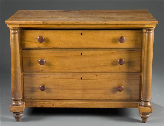 Appraisal: Empire style drawer dresser nd half th century Having turned