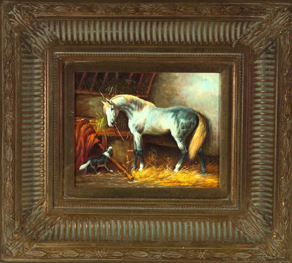 Appraisal: Continental School st Century Portrait of a Stallion oil on