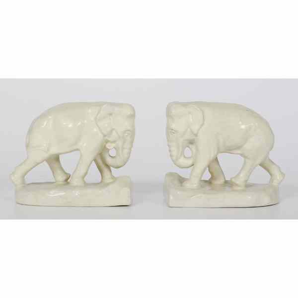 Appraisal: Rookwood Elephant Bookends American a pair of Rookwood elephant bookends