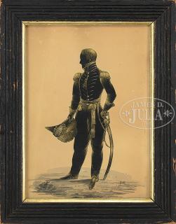 Appraisal: FINE SILHOUETTE PORTRAIT OF A BRITISH OFFICER IN FULL DRESS