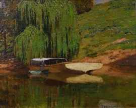 Appraisal: Percy Lindsay - Willows on the Hawkesbury River oil on