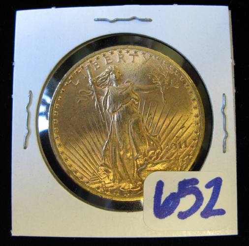 Appraisal: U S TWENTY DOLLAR GOLD COIN St Gaudens type -S