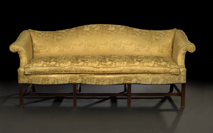 Appraisal: George III-Style Mahogany Sofa mid- th century the domed and