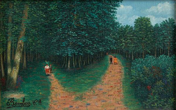 Appraisal: Camille Bombois French - Untitled Figures in the forest signed