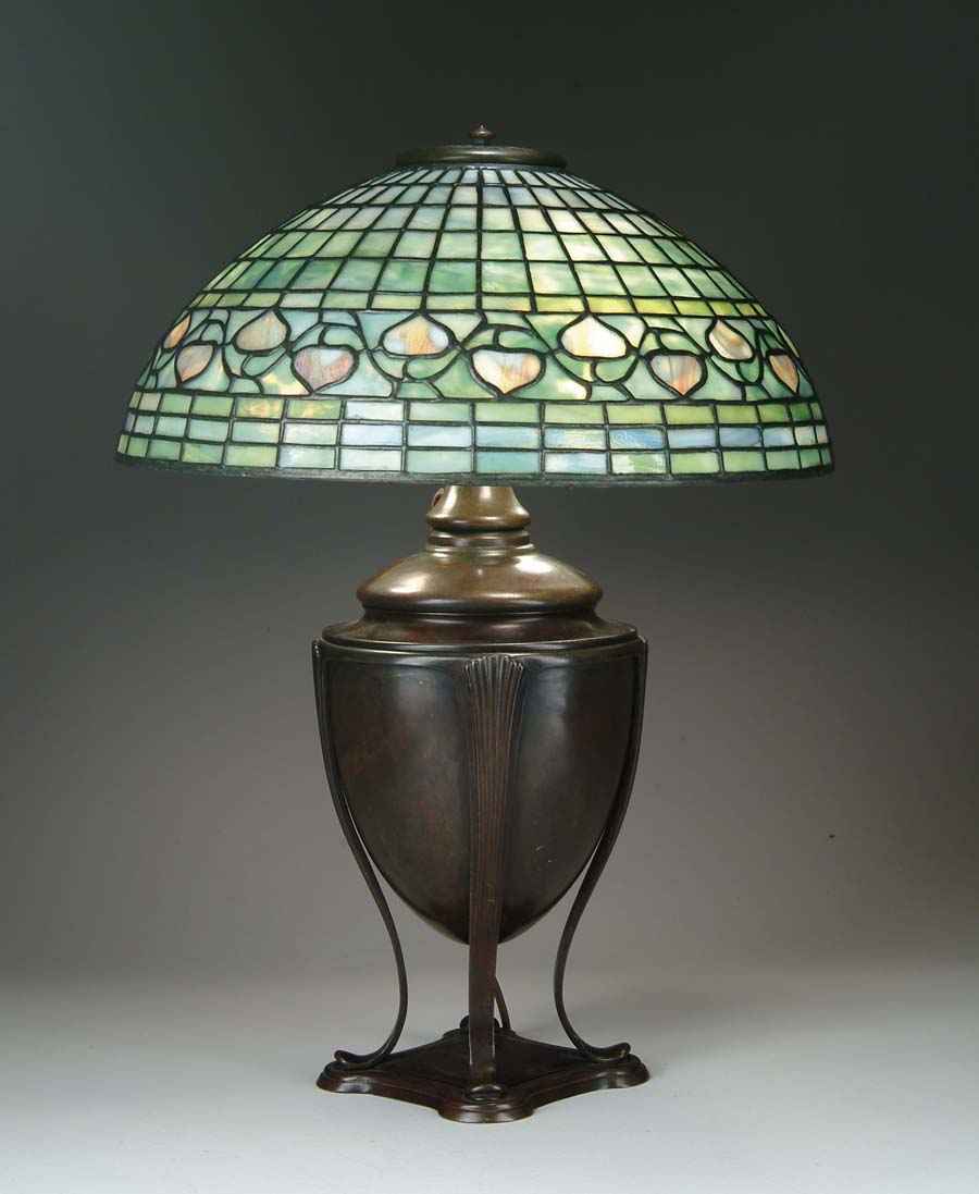 Appraisal: TIFFANY ACORN TABLE LAMP Very nice Tiffany acorn has background