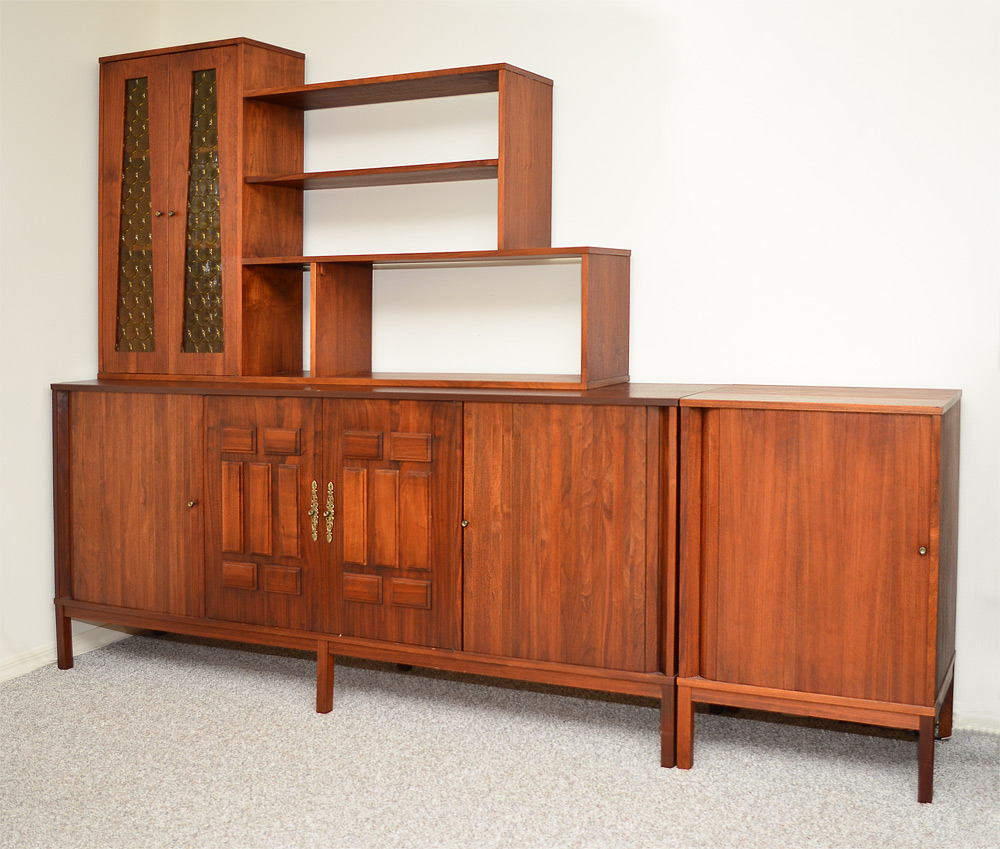 Appraisal: JERE LUSTIG ART MODERNE TAMBOUR CABINET BOOKCASE Made in Chicago