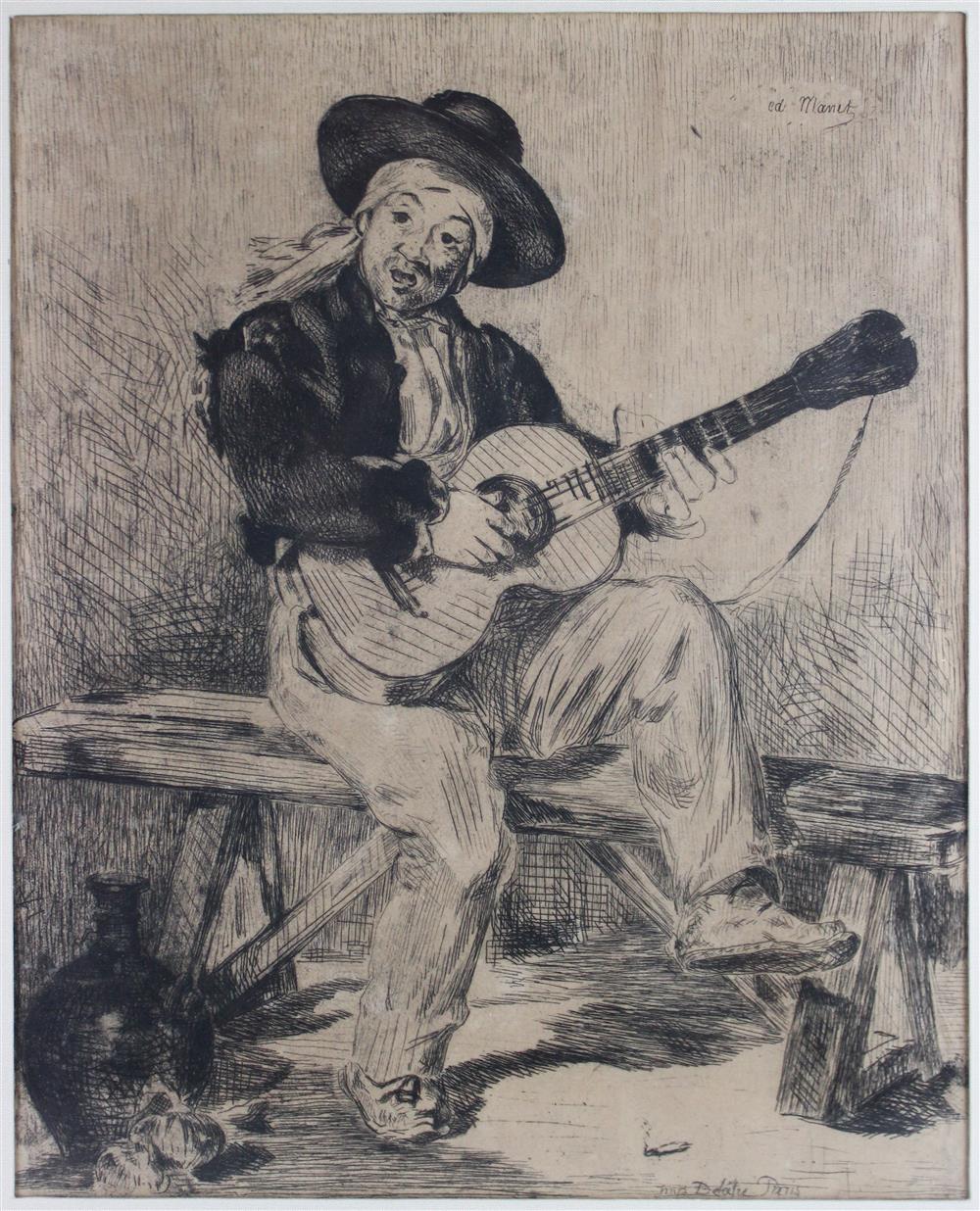 Appraisal: EDOUARD MANET FRENCH - THE SPANISH SINGER - LE CHANTEUR