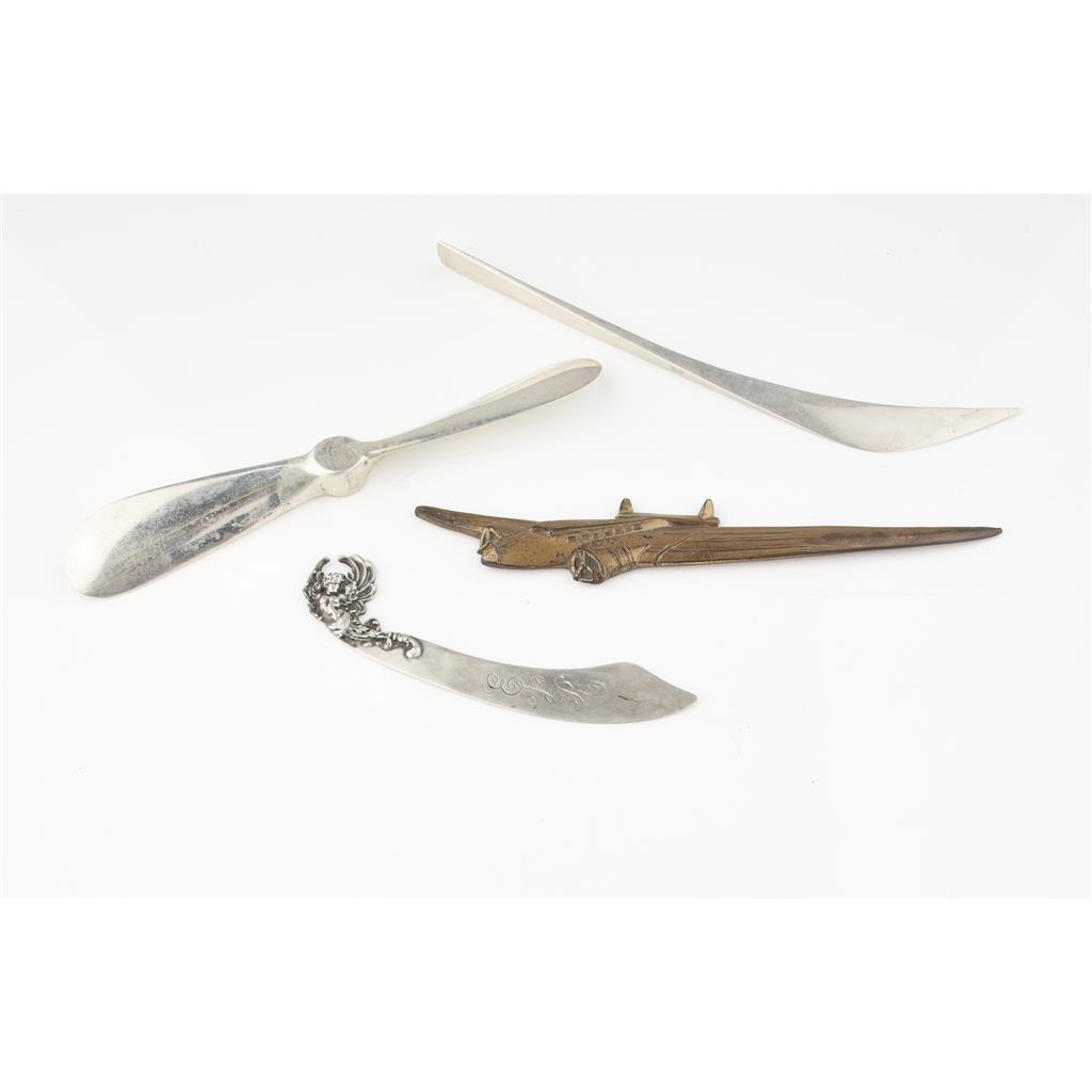 Appraisal: Aeronautic interest - A gilt bronze letter knife modelled as