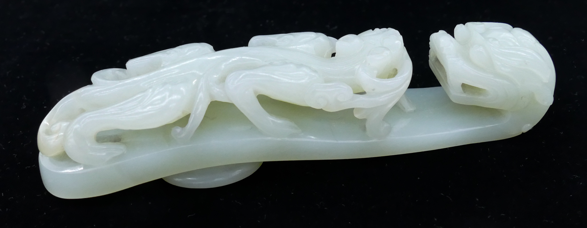 Appraisal: Chinese Qing Jade Dragon Belt Hook ''x '' A large