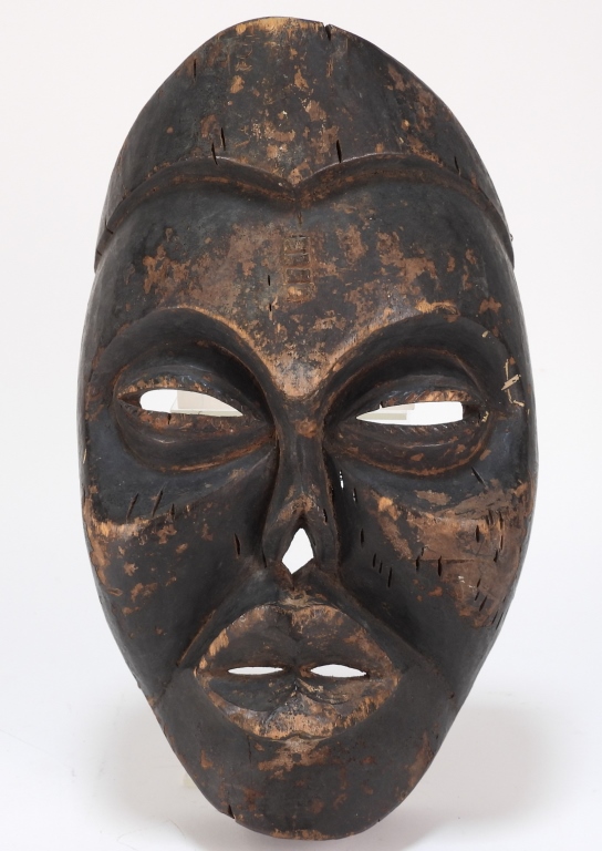 Appraisal: AFRICAN IBIBIO TRIBE EKPO SOCIETY CARVED WOOD MASK AfricaEarly th